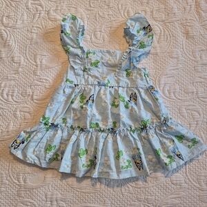 Bluey girls dress 12 months fully lined, shoulder straps have elastic NWOT